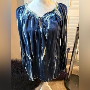 Knox Rose Navy and White Blouse